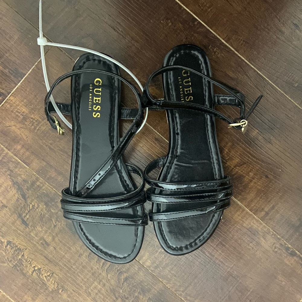 GUESS Black Strappy Sandals for Women, Size 5